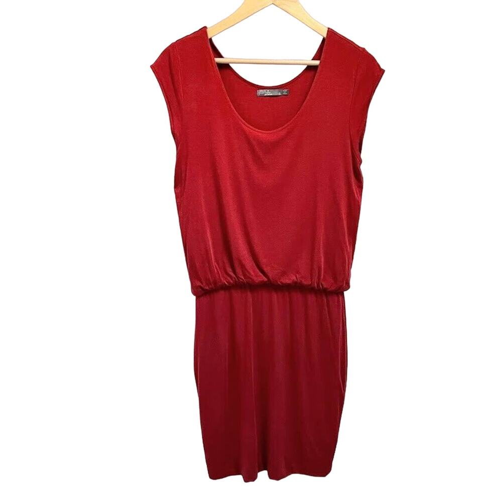 prAna Janey Foundation Dress Relaxed Fit Blouson Top Cinch Waist Women sz SM